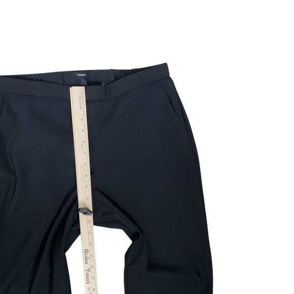 Theory Womens Tapered Dart Ponte Pant Sz L Black Pull On Cropped Pockets Stretch - Picture 15 of 16